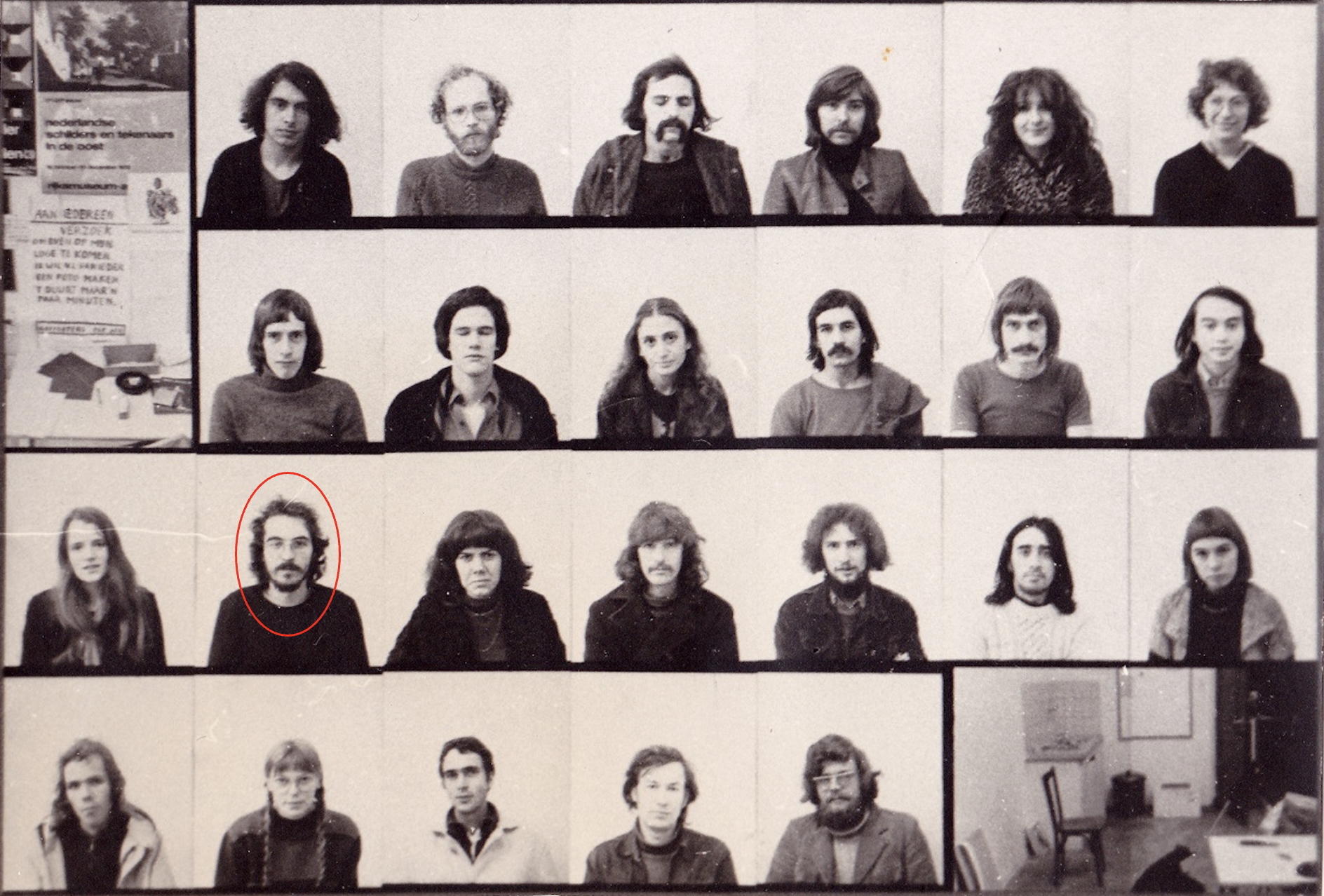 Sef Peeters in 1972 op de Jan van Eyck Academie, Maastricht