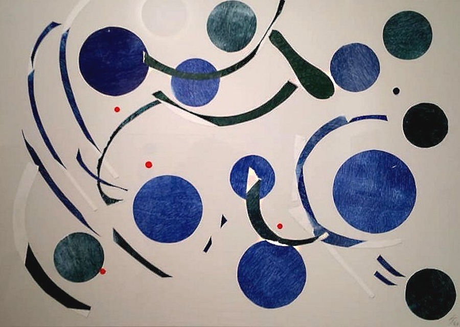 Lucas Silawanebessy: Ondergronds verbonden I – 61,5 x 81,5 cms – collage – 2021